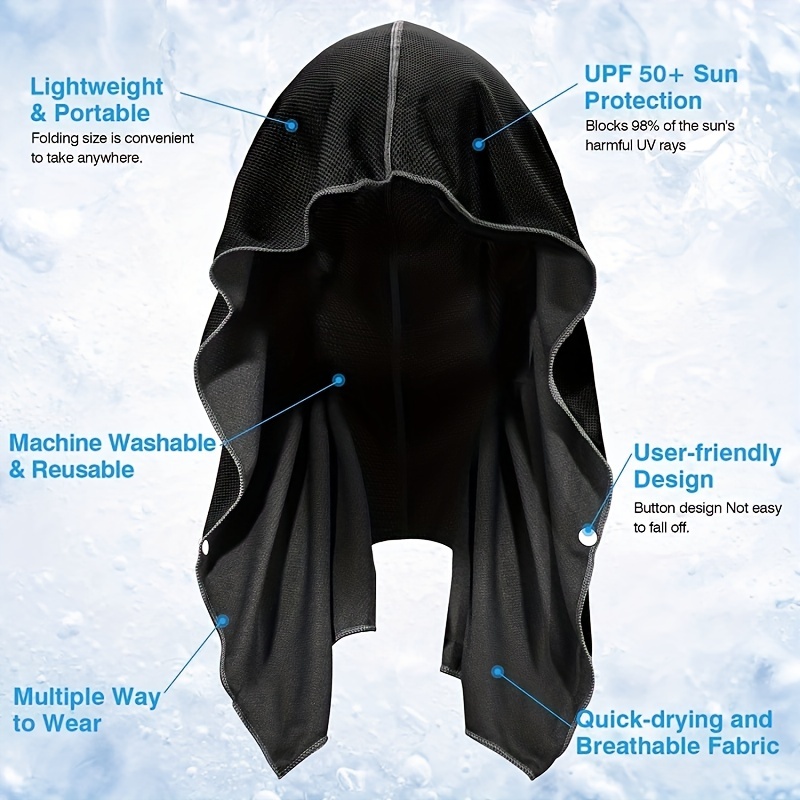 Outdoor Sport Hoodie - Soğutma Kapşonlu Havlu Plaj Kamp Spor