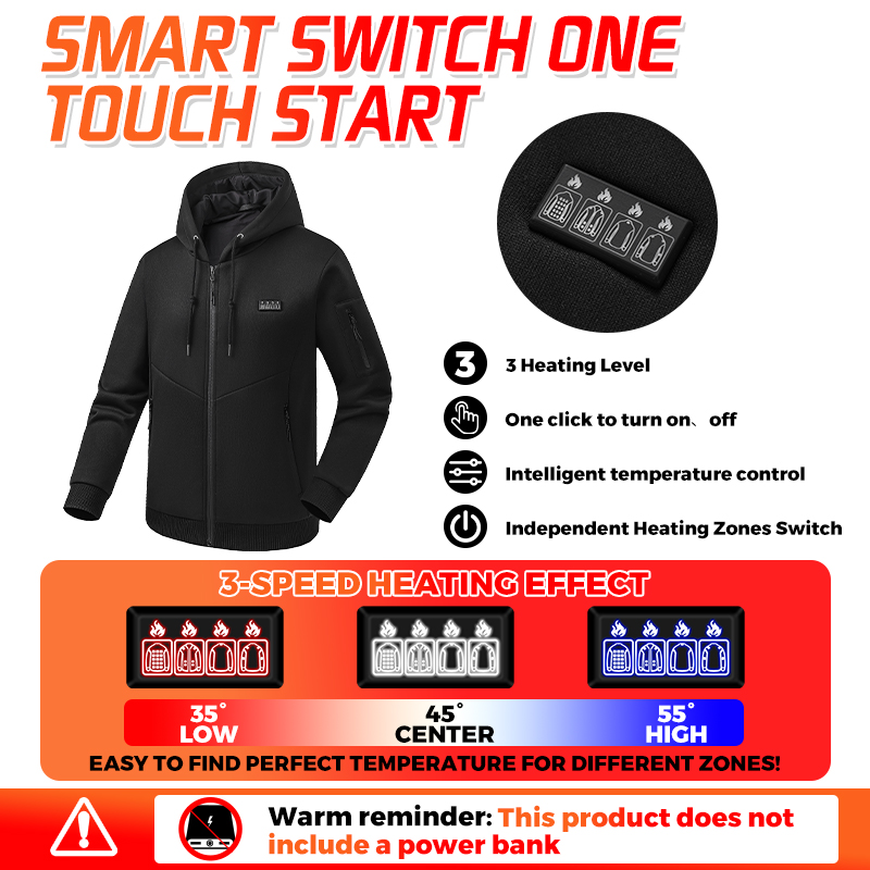 26 Bölgede Isıtmalı Kapüşonlu  - Outdoor Sport Hoodie incelemesi ve fiyatı