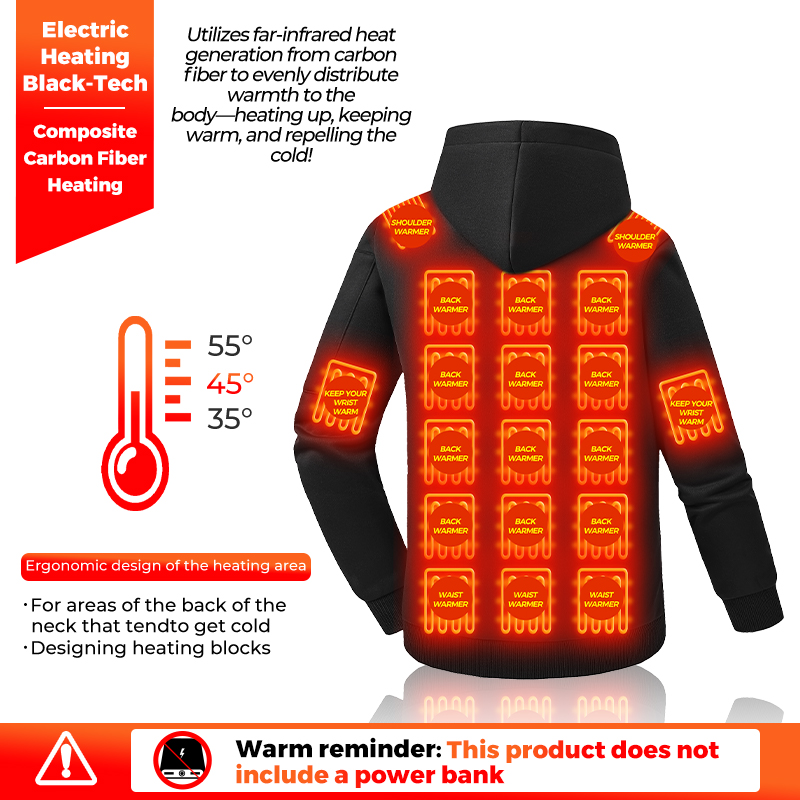 26 Bölgede Isıtmalı Kapüşonlu  - Outdoor Sport Hoodie incelemesi ve fiyatı