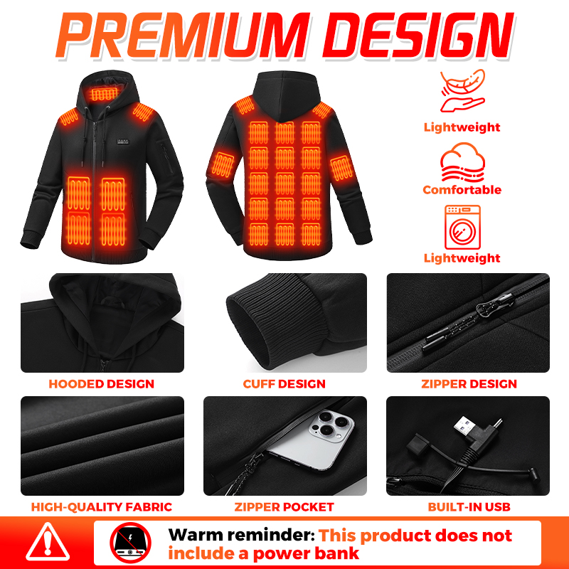 26 Bölgede Isıtmalı Kapüşonlu  - Outdoor Sport Hoodie incelemesi ve fiyatı